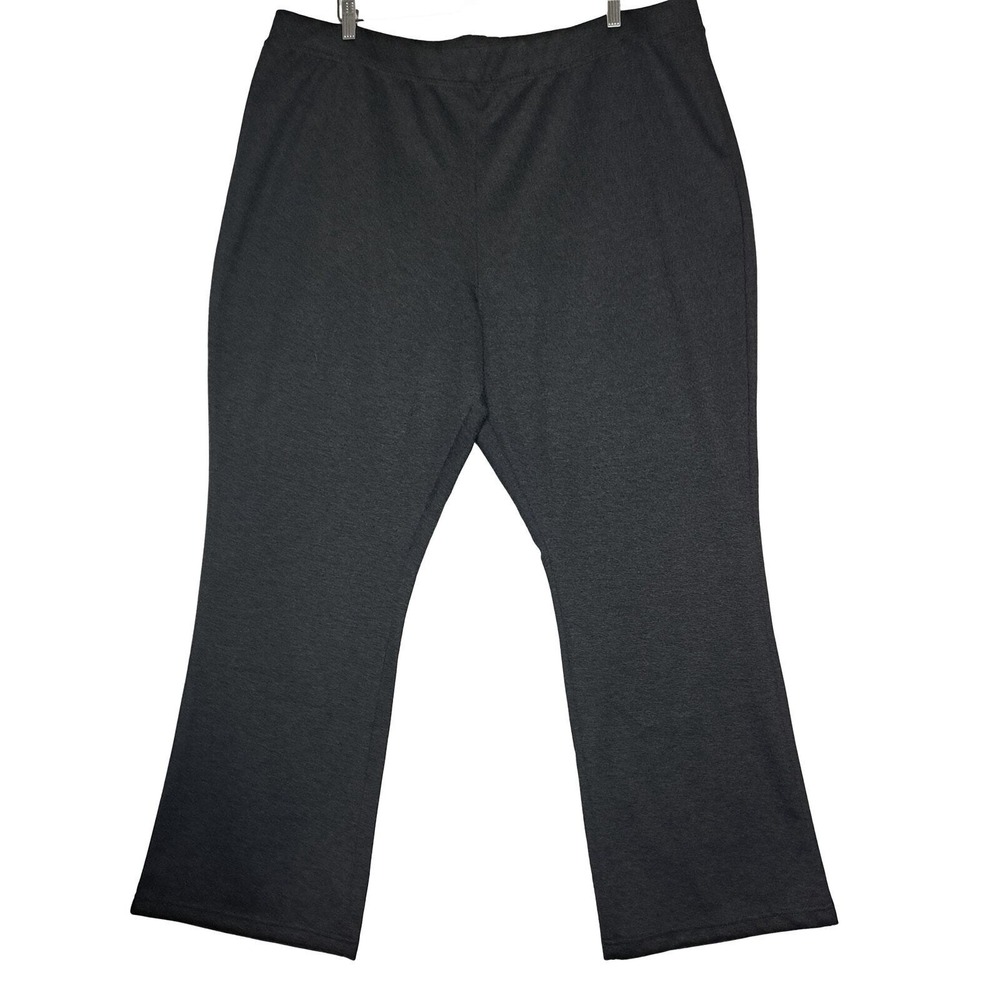 Woman Within Ponte‎ Pants Plus 26W Charcoal Grey Bootcut Stretch Cotton Pull On